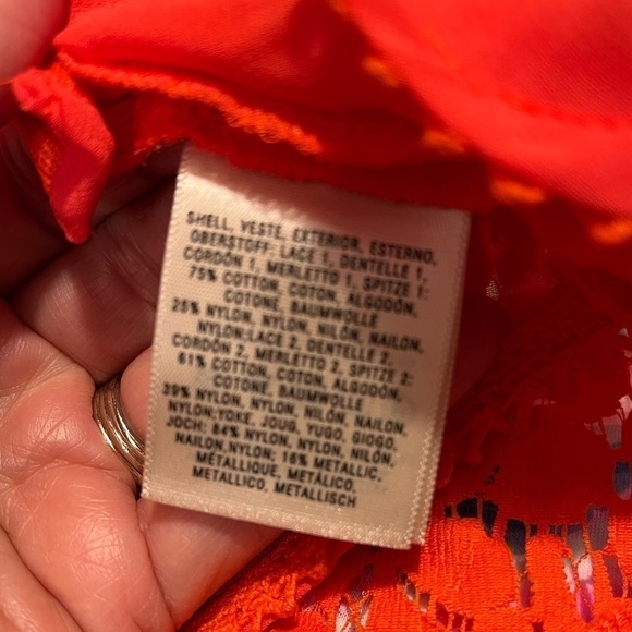 Anthropologie Moulinette Souers Glitzen Orange Peplum Metallic Blouse Sz 2 NWOT - Picture 10 of 11